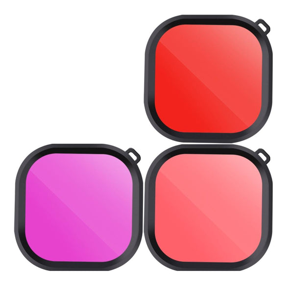 Square Diving Lens Filter Kit For Gopro Hero8 Waterproof Housing 3 Colours Camera Drone Accessories