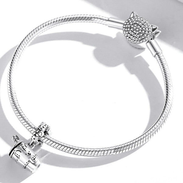 925 Sterling Silver Glass Pendant For Diy Bracelets & Necklaces Charms & Pendants