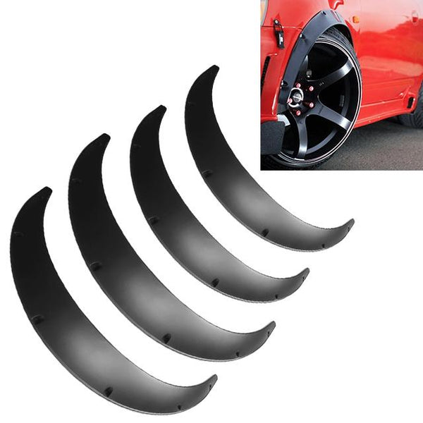4 Pcs Car Universal Fender Flares Wheel Eyebrow Black Not Painted Fenders & Mud Guards