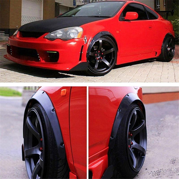4 Pcs Car Universal Fender Flares Wheel Eyebrow Black Not Painted Fenders & Mud Guards