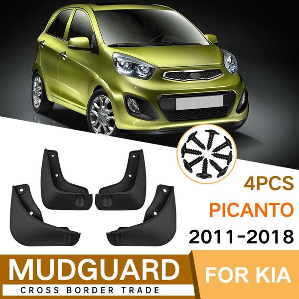 For Kia Picanto 2011 2018 4Pcs / Set Car Auto Soft Plastic Splash Flaps Fender Guard Fenders & Mud Guards