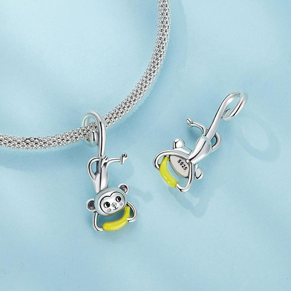 925 Sterling Silver Monkey Pendant For Diy Bracelets Charms & Pendants