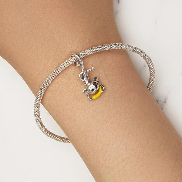 925 Sterling Silver Monkey Pendant For Diy Bracelets Charms & Pendants