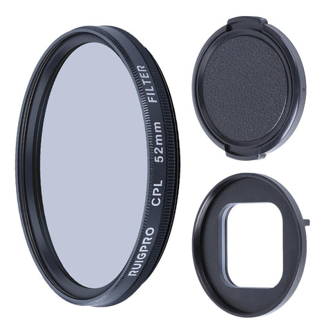 52Mm Cpl Lens Filter With Adapter Ring And Cap For Gopro Hero10 / 9 Camera Drone Accessories