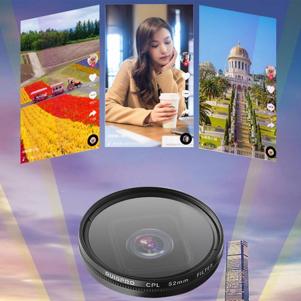 52Mm Cpl Lens Filter With Adapter Ring And Cap For Gopro Hero10 / 9 Camera Drone Accessories