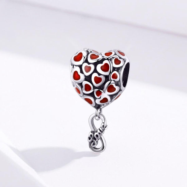 925 Sterling Silver Red Heart Beads For Diy Bracelets & Necklaces Charms & Pendants