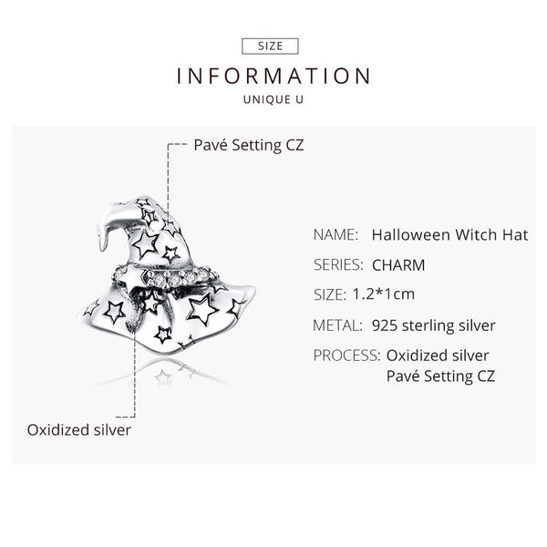 925 Sterling Silver Witch Hat Beads For Diy Bracelets & Necklaces Charms & Pendants