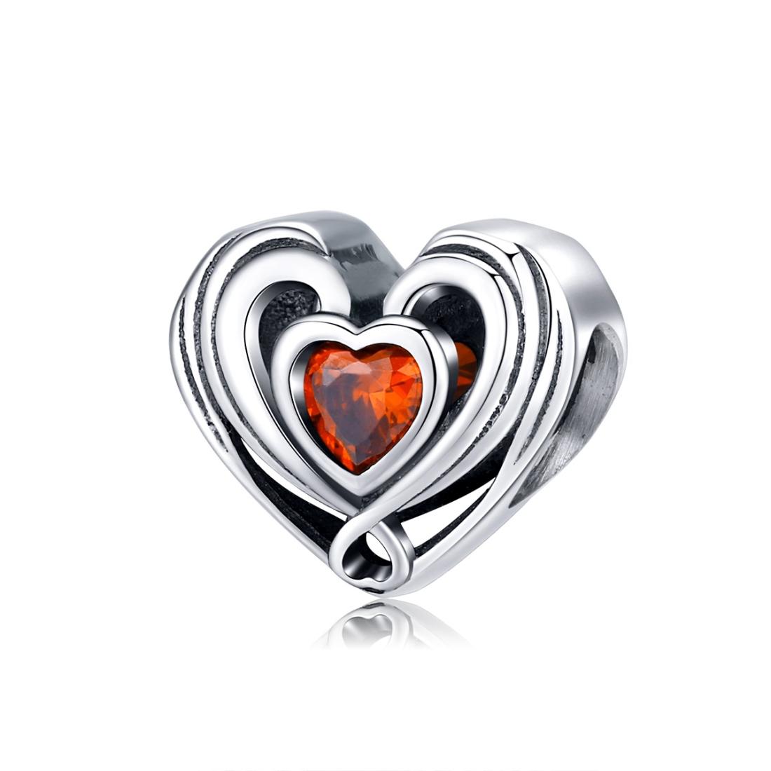 925 Sterling Silver Diy Heart Beads For Bracelets & Necklaces Charms & Pendants