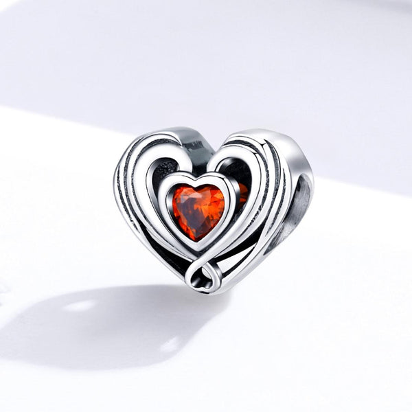 925 Sterling Silver Diy Heart Beads For Bracelets & Necklaces Charms & Pendants