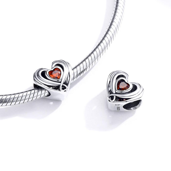 925 Sterling Silver Diy Heart Beads For Bracelets & Necklaces Charms & Pendants