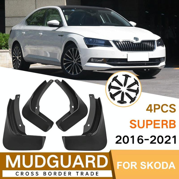 For Skoda Superb 2016 2021 4Pcs / Set Car Auto Soft Plastic Splash Flaps Fender Guard Fenders & Mud Guards