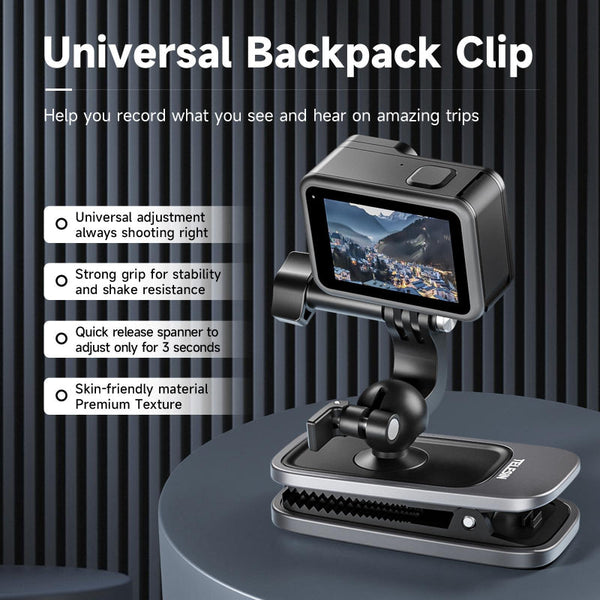 360 Degree Backpack Clip Mount For Action Camera Rotating Audio And Video Equipment Camera Cases Bags & Covers