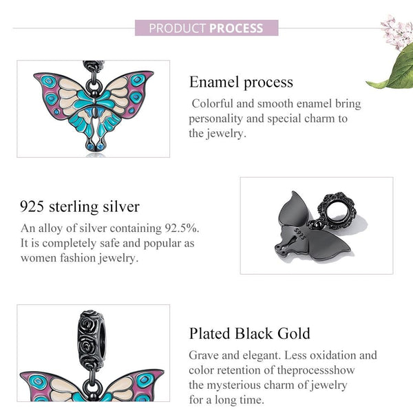 925 Sterling Silver Artistic Butterfly Pendant For Diy Bracelets & Necklaces Charms & Pendants