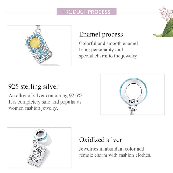 Veile Studios 925 Sterling Silver Sun Tarot Pendant For Diy Bracelets & Necklaces Necklaces & Pendants