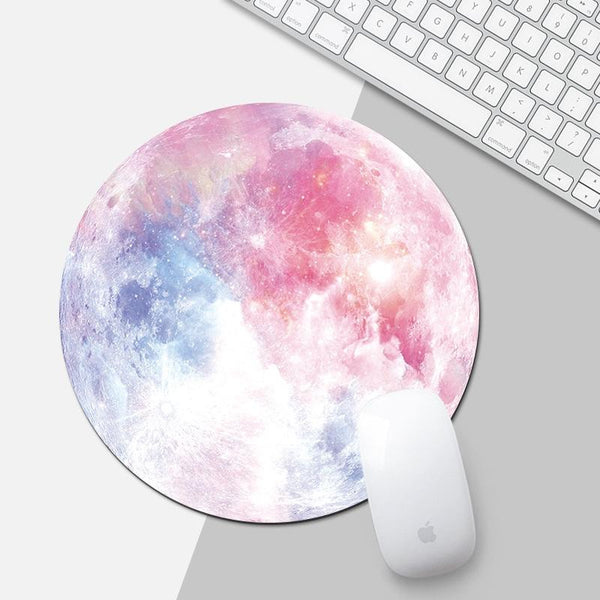 22Cm Rainbow Moon Pattern Circular Mouse Pad Mouse Pads & Wrist Rests
