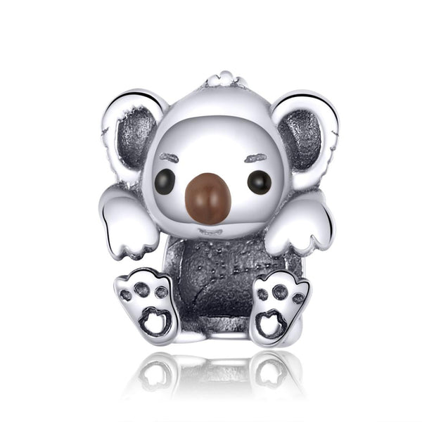 925 Sterling Silver Adorable Koala Animal Charm For Diy Bracelets Charms & Pendants