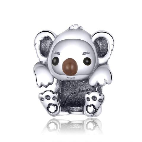 925 Sterling Silver Adorable Koala Animal Charm For Diy Bracelets Charms & Pendants