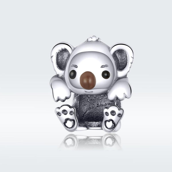 925 Sterling Silver Adorable Koala Animal Charm For Diy Bracelets Charms & Pendants