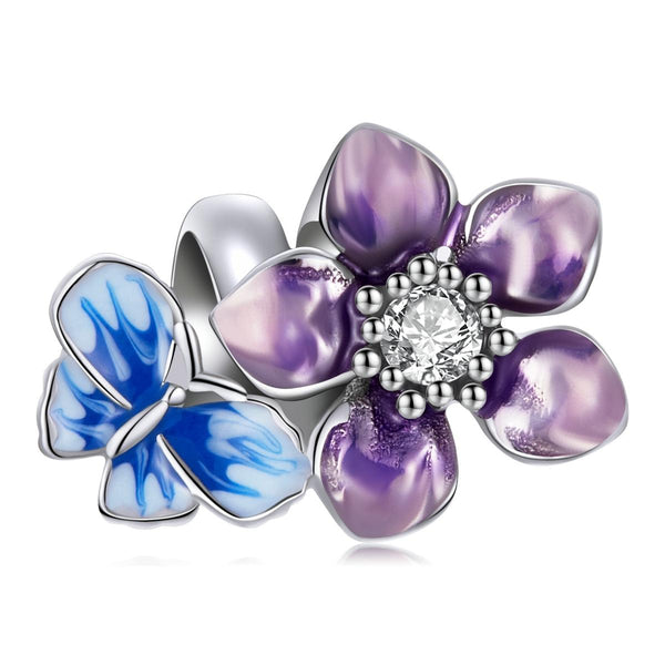 925 Sterling Silver Butterfly Flower Beads For Diy Bracelets & Necklaces Charms & Pendants