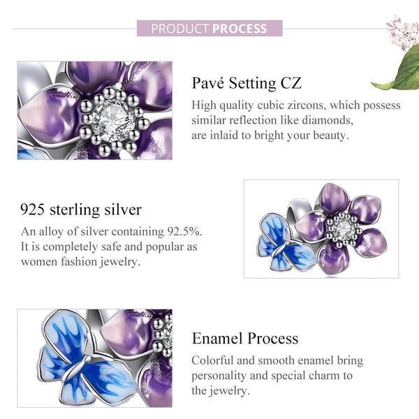 925 Sterling Silver Butterfly Flower Beads For Diy Bracelets & Necklaces Charms & Pendants