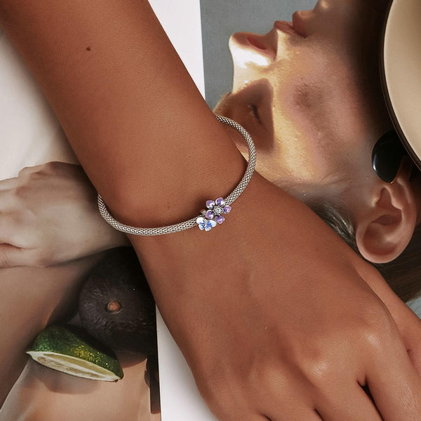 925 Sterling Silver Butterfly Flower Beads For Diy Bracelets & Necklaces Charms & Pendants