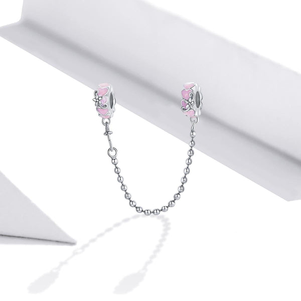 925 Sterling Silver Heart Safety Chain For Diy Bracelets & Necklaces Charms & Pendants