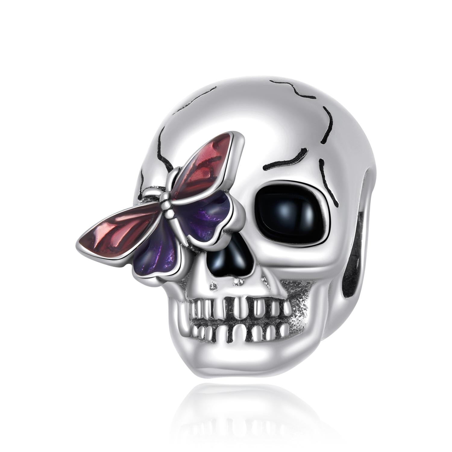 925 Sterling Silver Retro Skull Beads For Diy & Necklaces Bracelets