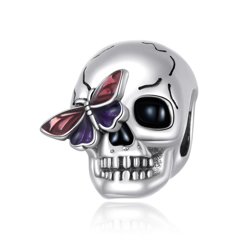 925 Sterling Silver Retro Skull Beads For Diy & Necklaces Bracelets