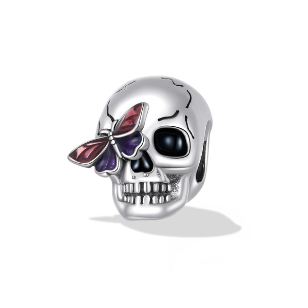 925 Sterling Silver Retro Skull Beads For Diy & Necklaces Bracelets