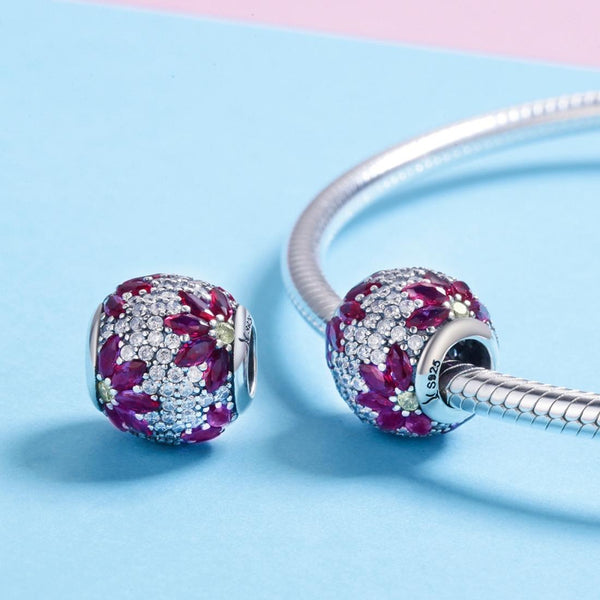 925 Sterling Silver Spring Flower Beads For Diy Bracelets & Necklaces Charms & Pendants