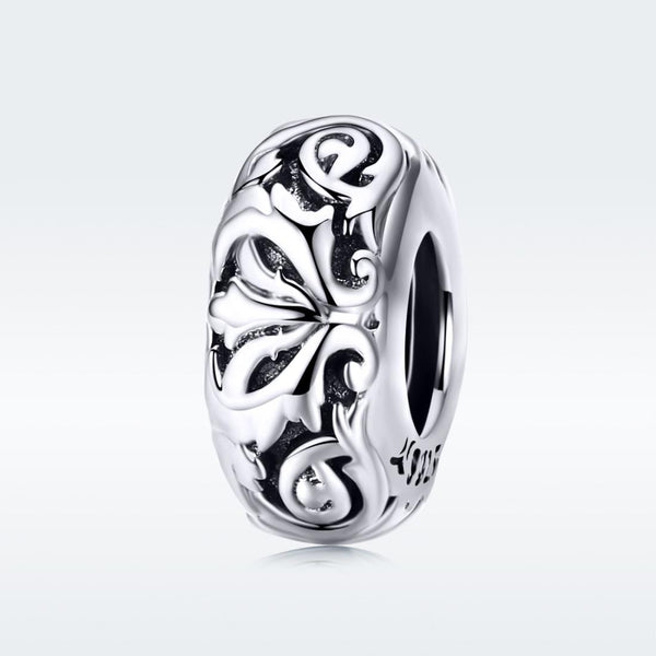 925 Sterling Silver Flower Beads Bracelet Hollow Pattern Charms & Pendants