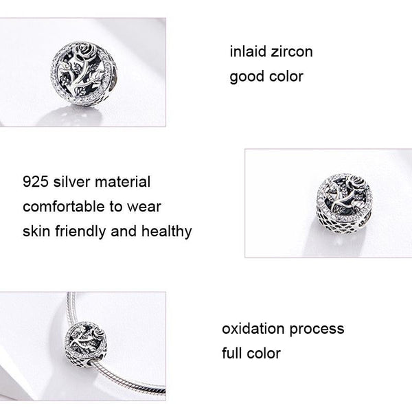 925 Sterling Silver Rose Beads For Diy Jewelry Accessories Charms & Pendants