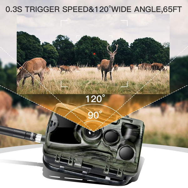 Waterproof Trail Camera With Night Vision 120 Degree Pir Angle Digital Cameras