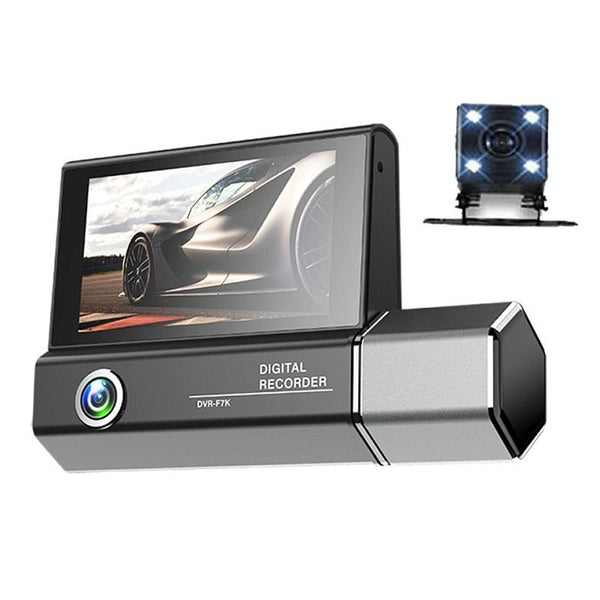 1080P Hd Multi Language Driving Recorder With 3 Lenses Video In Dash Units W/O Gps