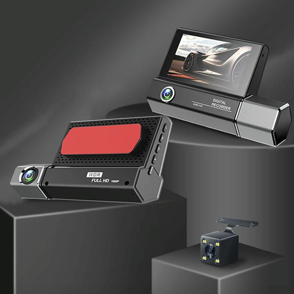 1080P Hd Multi Language Driving Recorder With 3 Lenses Video In Dash Units W/O Gps