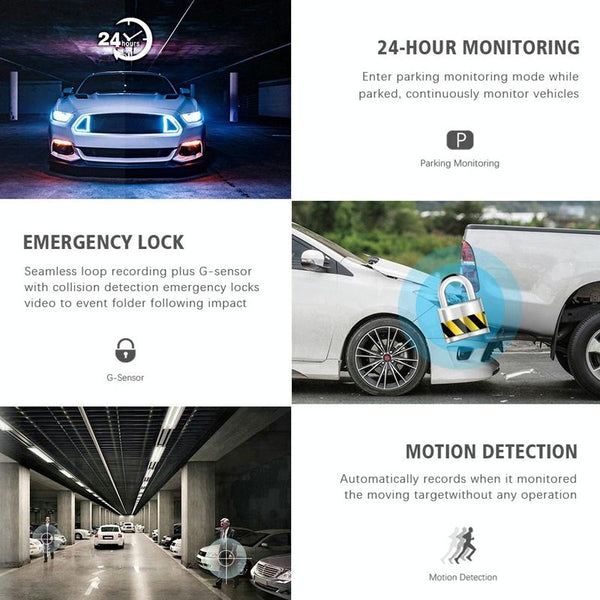 1080P Hd Multi Language Driving Recorder With 3 Lenses Video In Dash Units W/O Gps