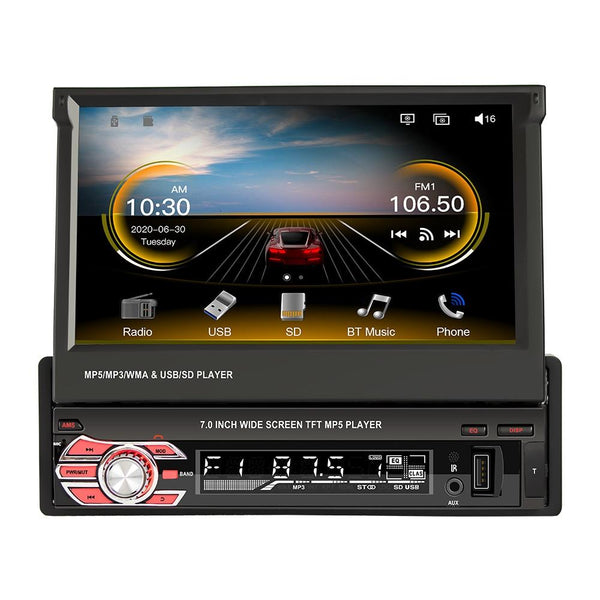 7 Inch Carplay Mp5 Player W / Retractable Screen Fm Bluetooth Tf Card 9601C Other Car Audio