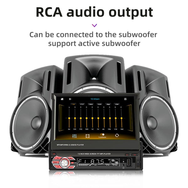 7 Inch Carplay Mp5 Player W / Retractable Screen Fm Bluetooth Tf Card 9601C Other Car Audio