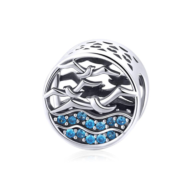 925 Sterling Silver Blue Seagull Beaded Bracelet Accessories Charms & Pendants