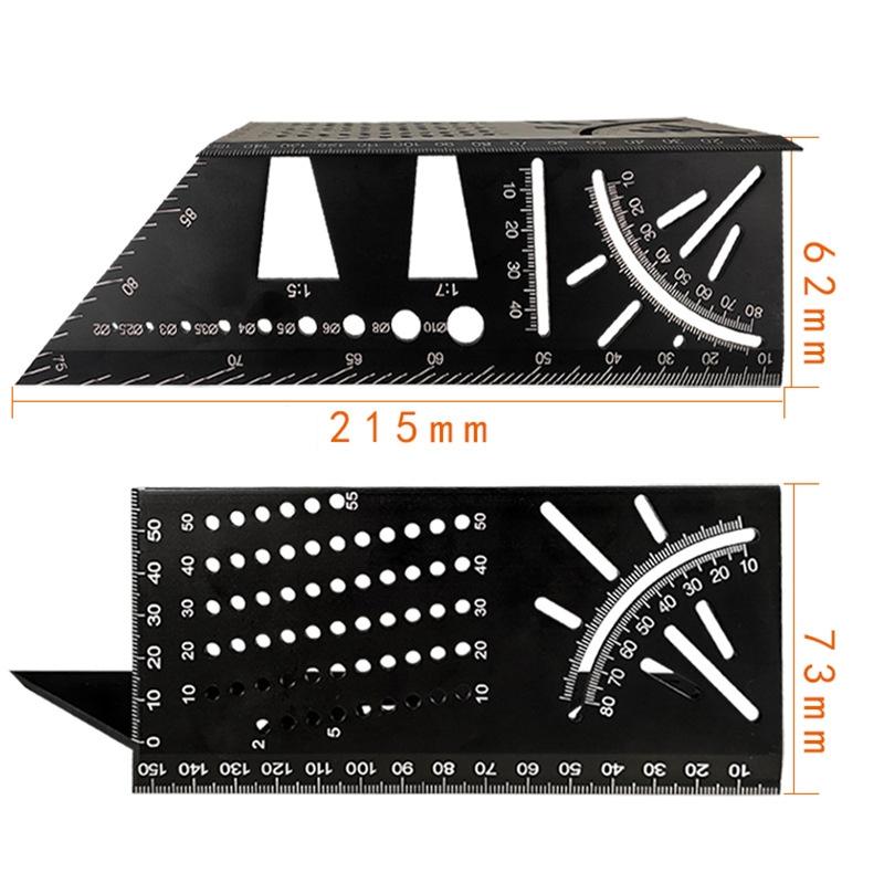 Multi Function Aluminum Angle Ruler For 3D Woodworking Measuring Tapes ...