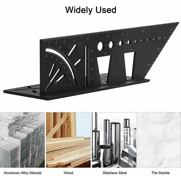 Multi Function Aluminum Angle Ruler For 3D Woodworking Measuring Tapes & Rulers