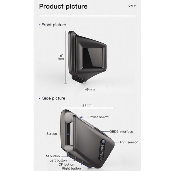 Car Hud Head Up Display Obd Locator Technology Driving Computer Code Table Other Instruments & Gauges