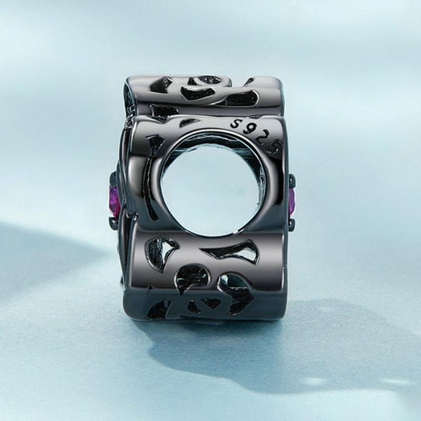 925 Sterling Silver Diy Black Rose Bead Bracelet Charms & Pendants