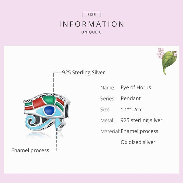 925 Sterling Silver Eye Of Horus Bracelet / Necklace Beads Charms & Pendants