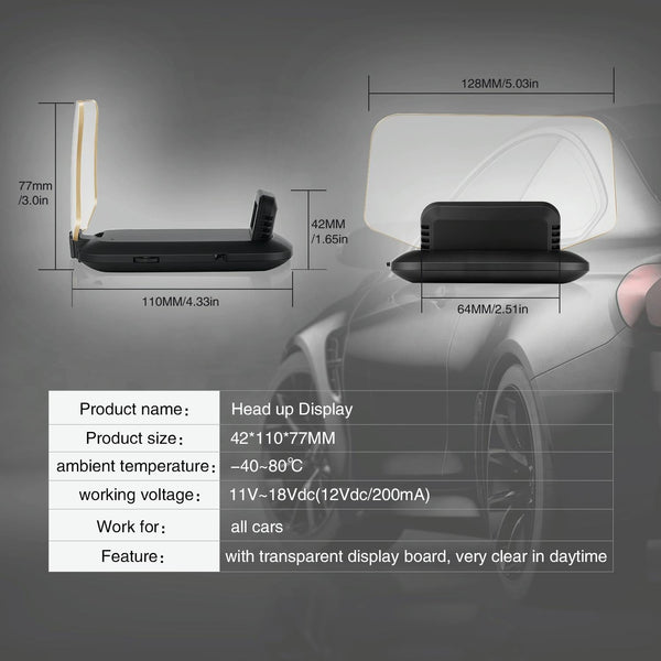 Car Hud Display Compass Speed Temp Voltage Alarm Other Instruments & Gauges