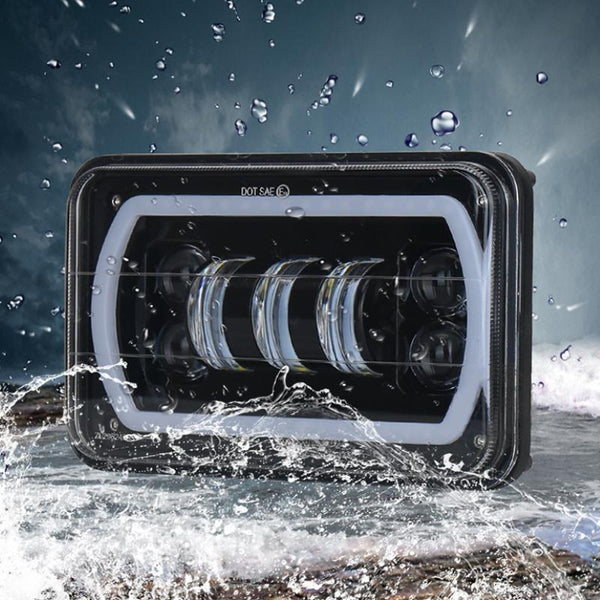 5 Inch 30W Dc 10 30V 7200Lm Ip67 Car Led Turn Signal / Headlight With Angel Eyes Led Car Lights