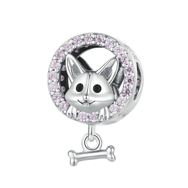 925 Sterling Silver Corgi Puppy Bracelet Beads Charms & Pendants