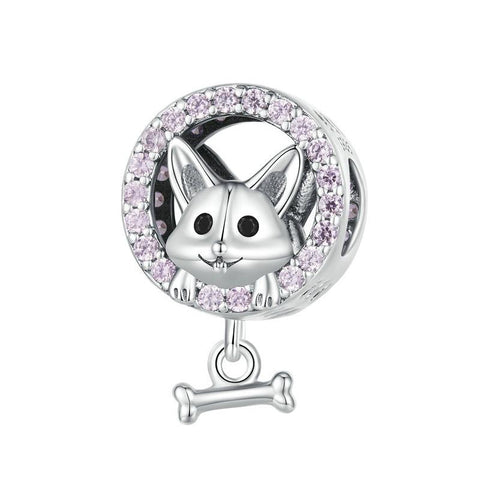 925 Sterling Silver Corgi Puppy Bracelet Beads Charms & Pendants