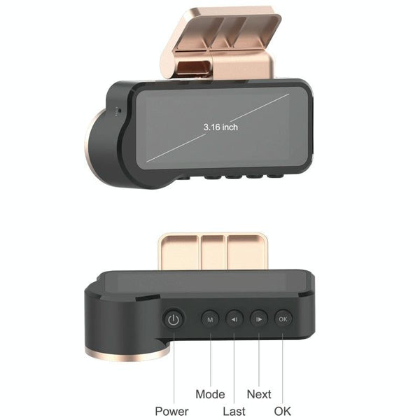 1080P Hd Night Vision Wifi Driving Recorder With In Car Camera 3.16 Inch Other Car Video