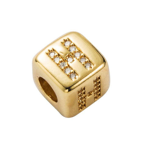 Brass Micro Inlaid Couple Red String Pull Diy Bracelet English Letter Beads Style H Charms & Pendants